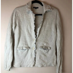Eileen Fisher | Collared Raw Trim Button Cardigan